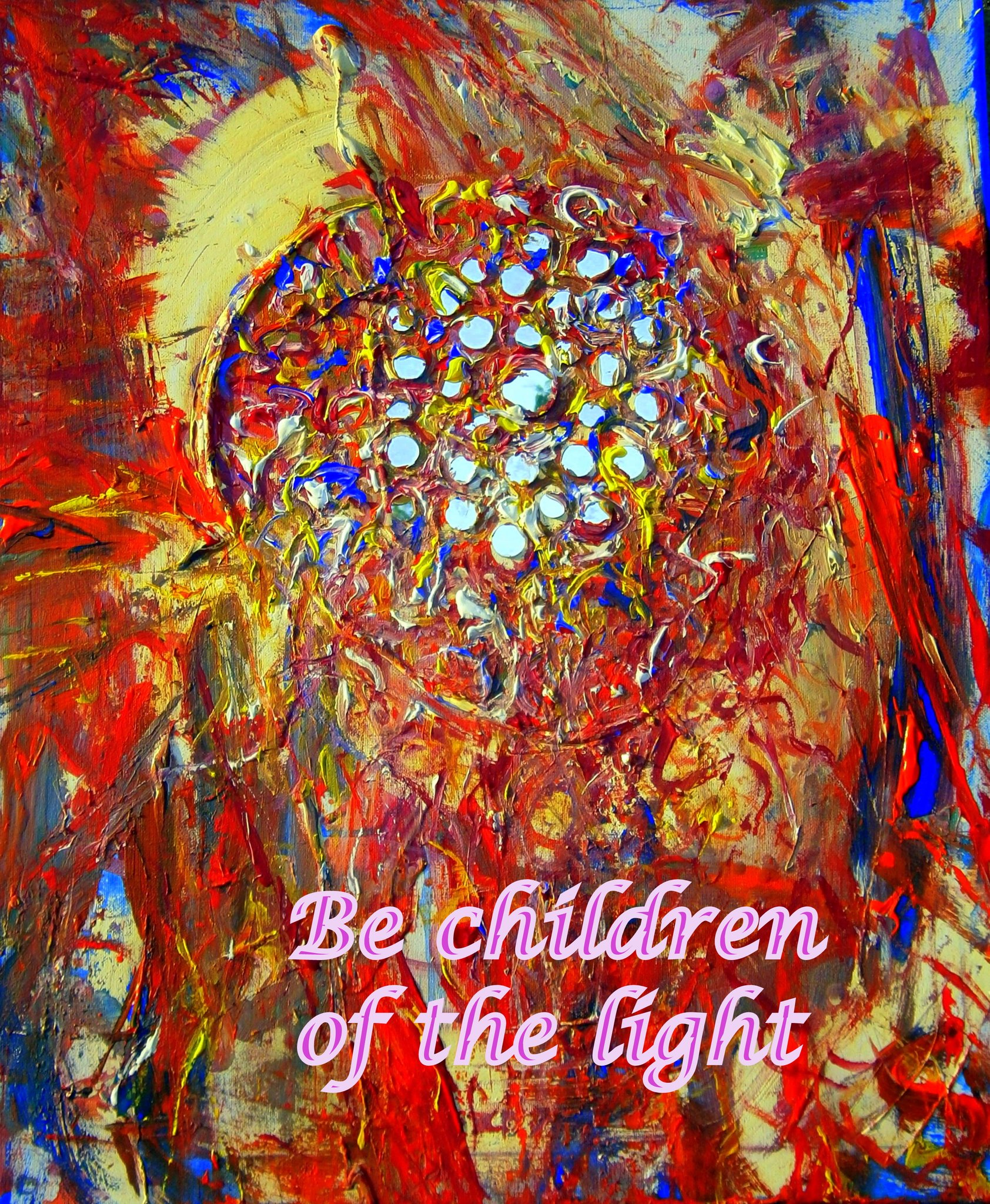 Be children of the light - Cosmic Art Card with celestial imagery