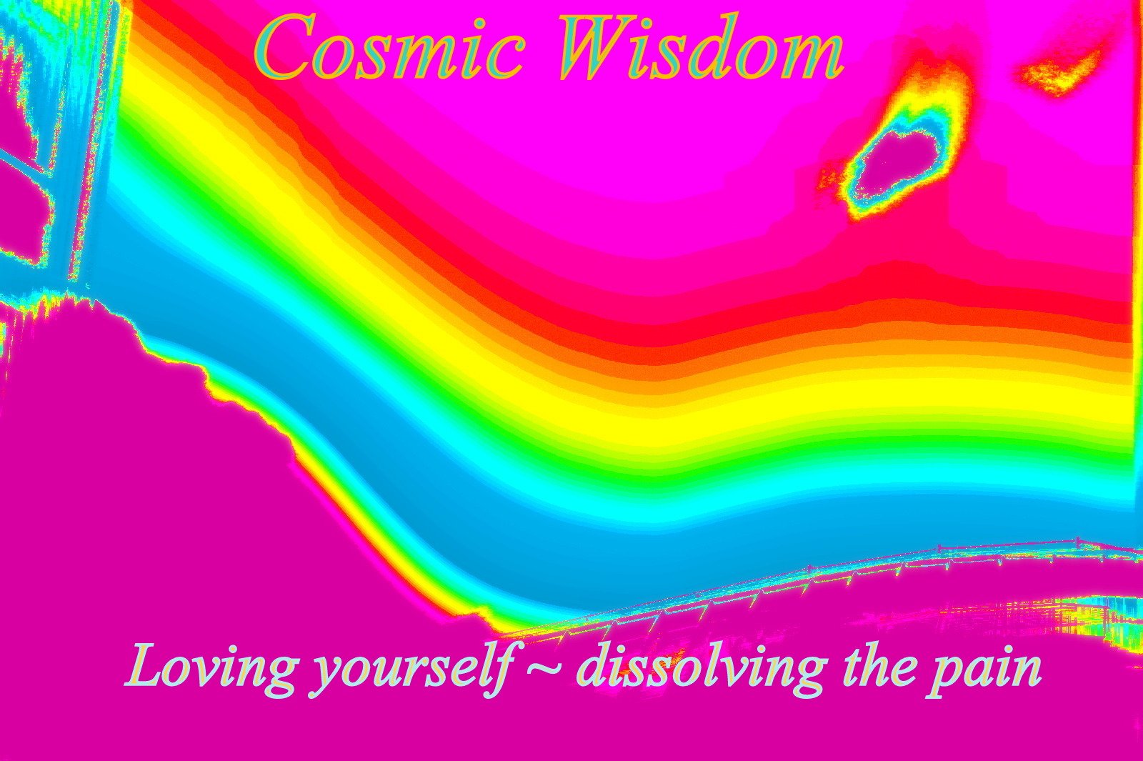 Cosmic Wisdom Loving yourself dissolving the pain - Cosmic Art Card featuring cosmic elements