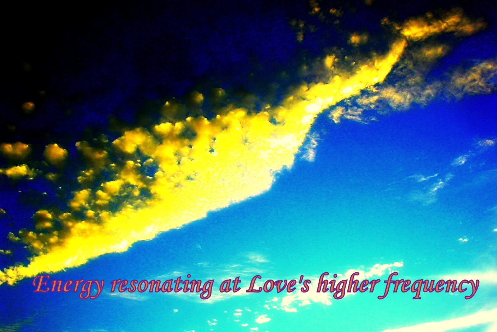 Energy resonating at Loves higher frequency - Cosmic Art Card depicting emotional essence