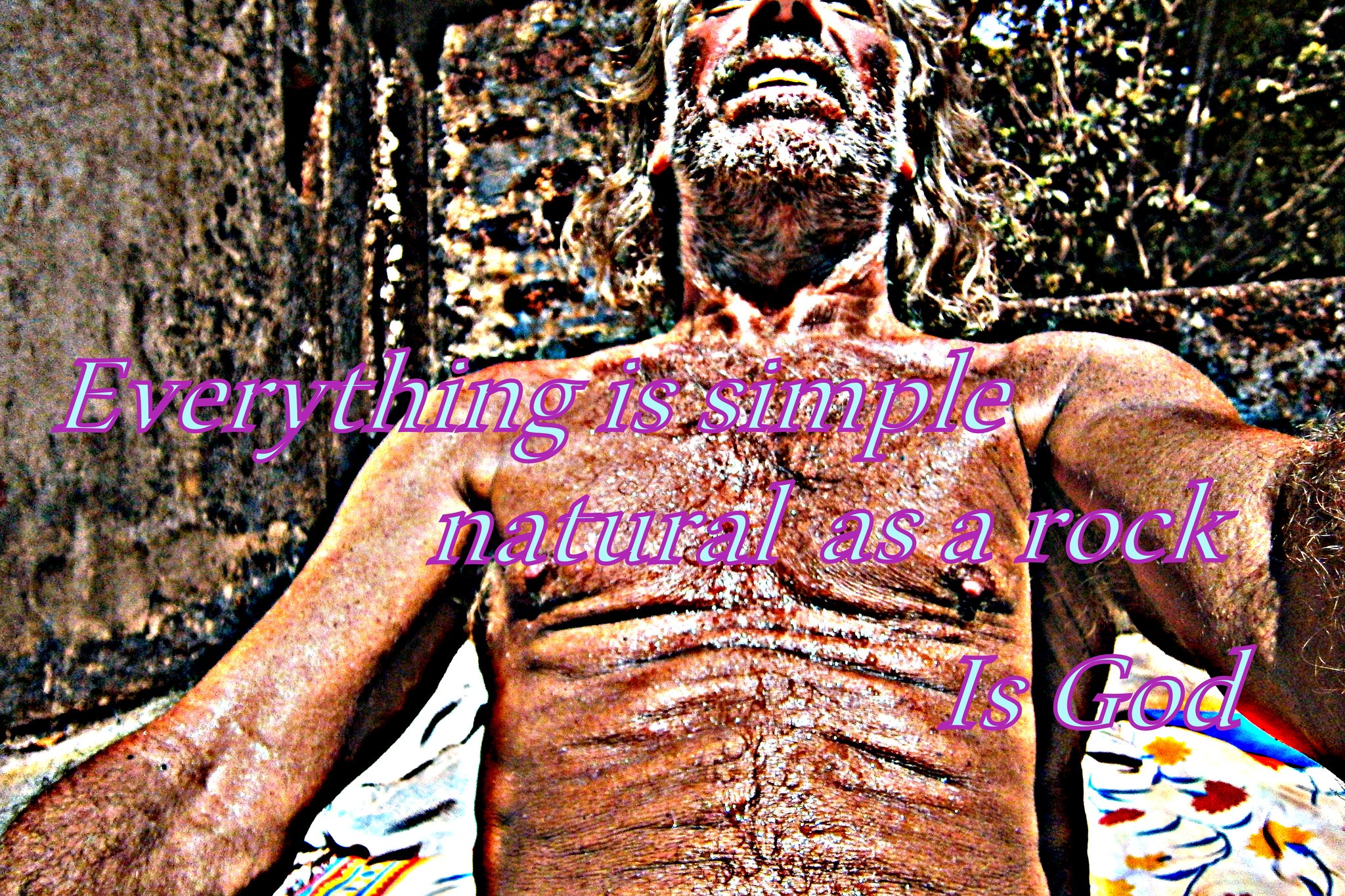 Everything is simple natural as a rock Is God - Cosmic Art Card