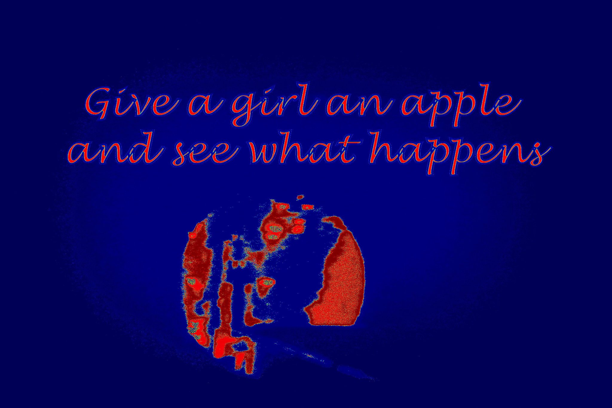 Give a girl an apple and see what happens - Cosmic Art Card