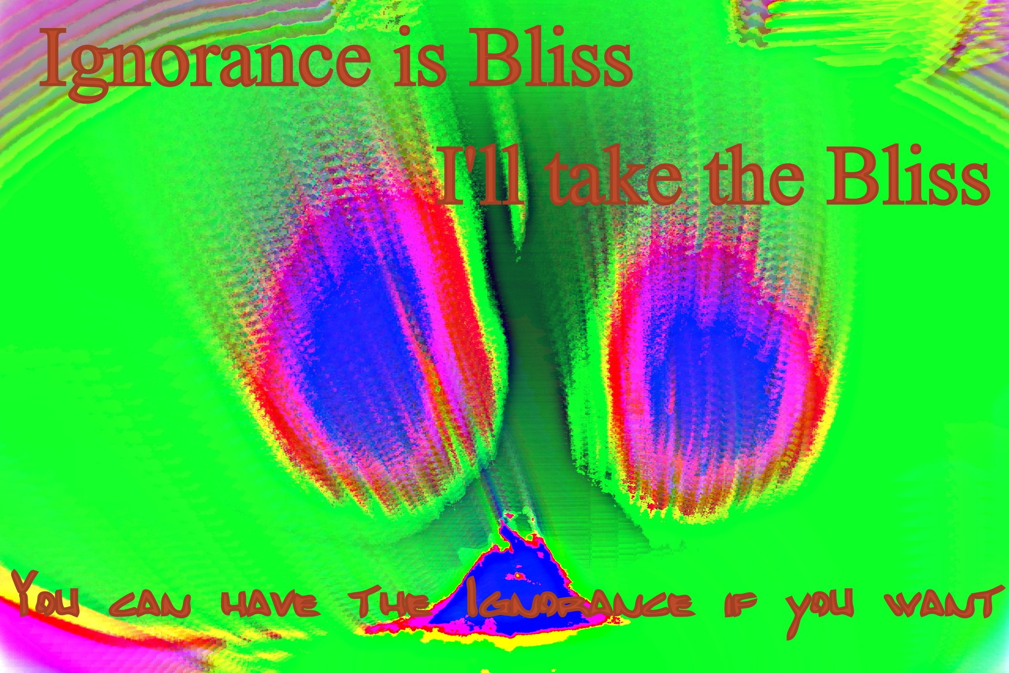 Ignorance is Bliss Ill take the Bliss You can have The Ignorance if you want - Cosmic Art Card