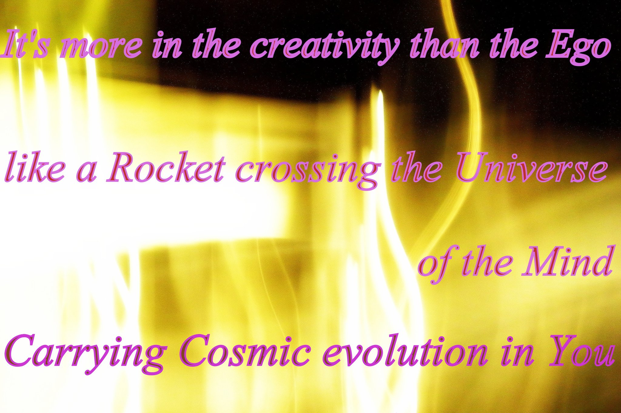 Its more in the creativity than the Ego like a Rocket crossing the Universe of the Mind Carrying Cos - Art Card featuring ...