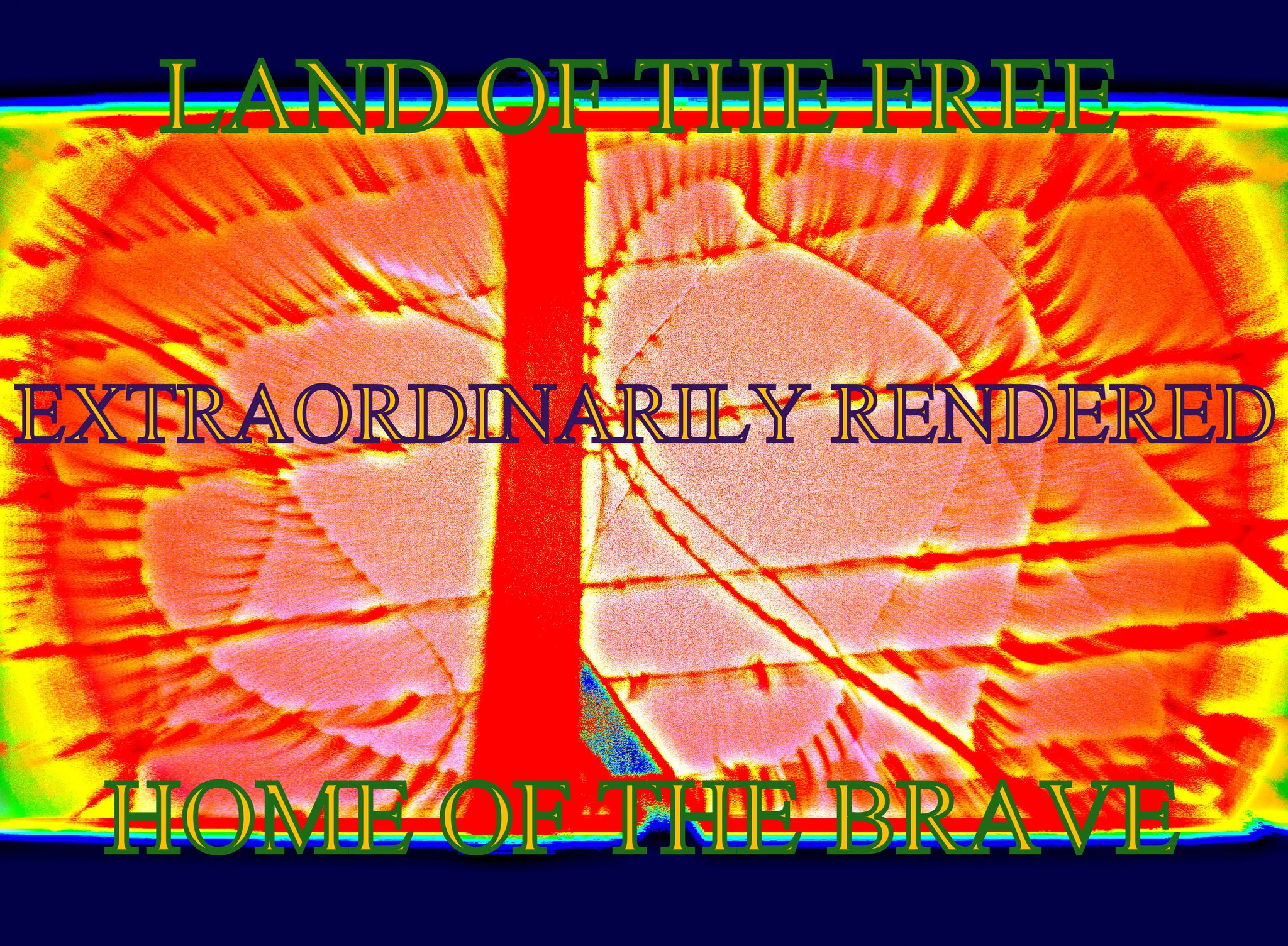 LAND OF THE FREE EXTRAORDINARILY RENDERED HOME OF THE BRAVE - Cosmic Art Card