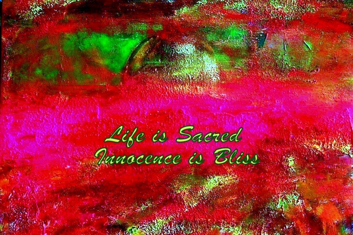 Life is Sacred Innocence is Bliss - Cosmic Art Card