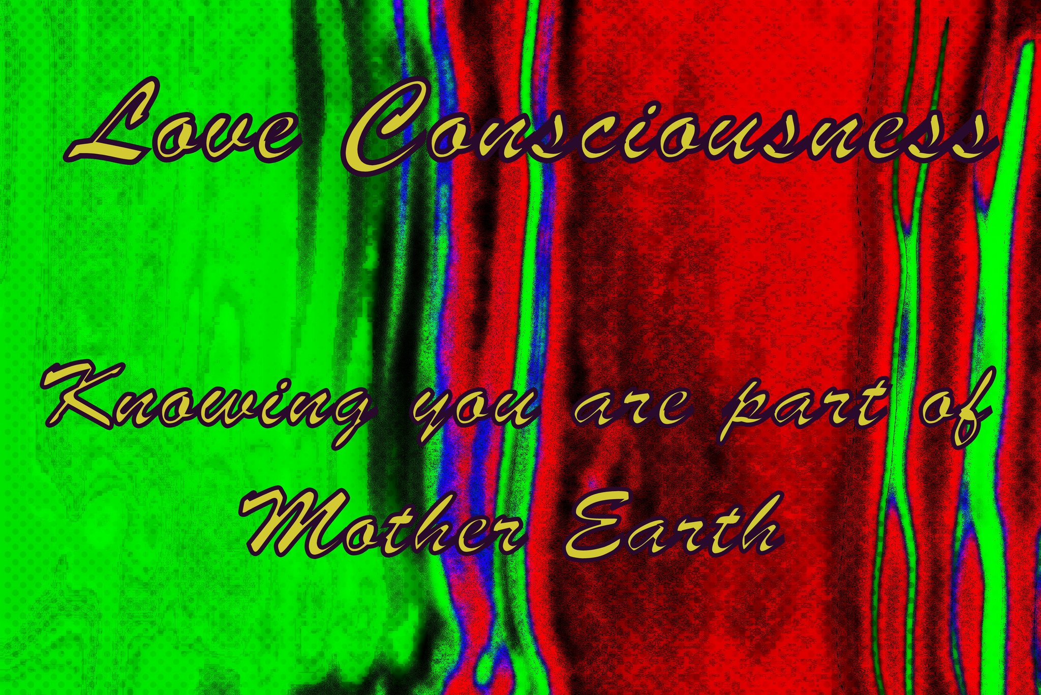 Love Consciousness Knowing you are part of Mother Earth - Cosmic Art Card depicting emotional essence