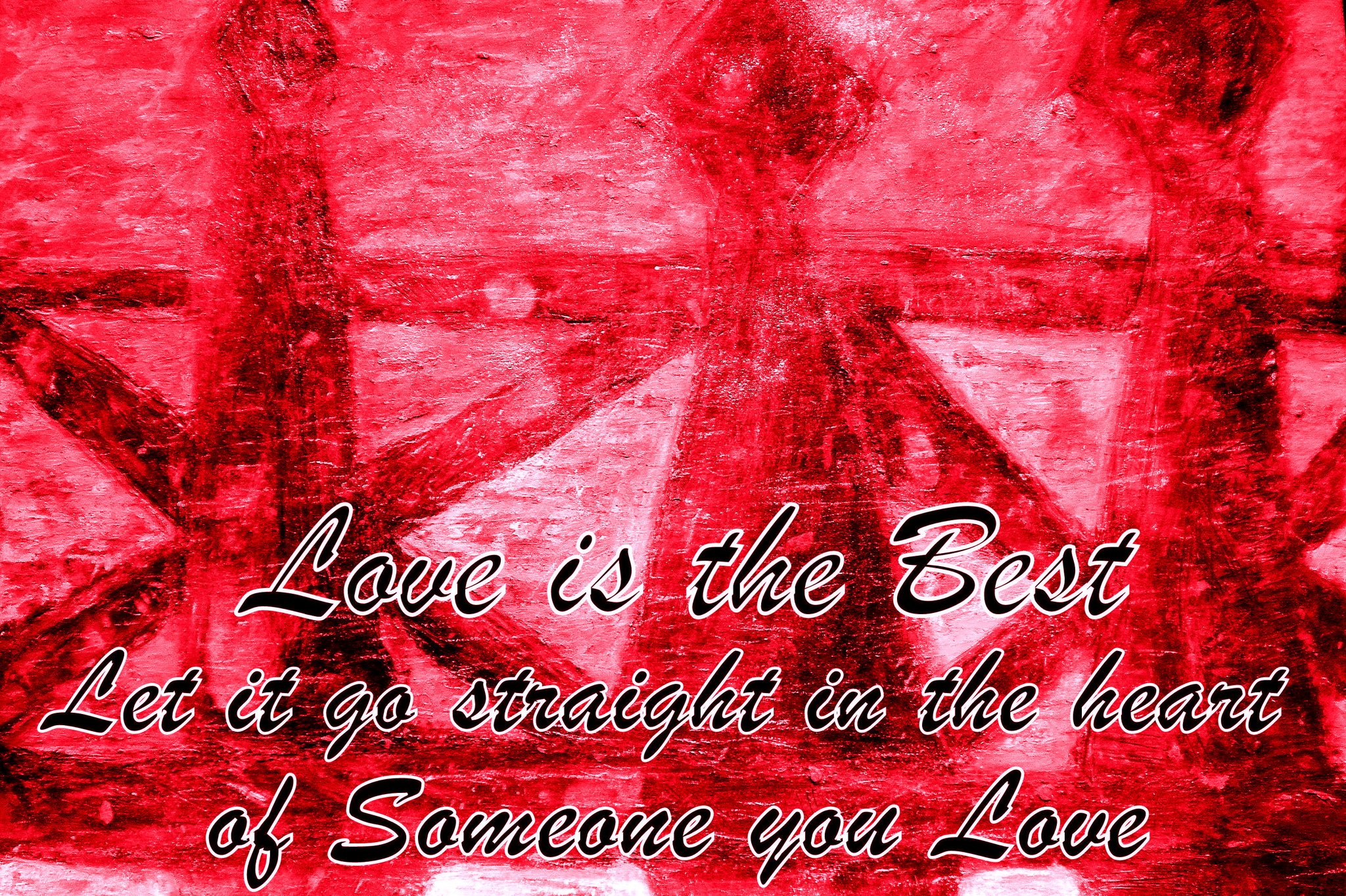Love is the Best Let it go straight in the heart of Someone you Love - Cosmic Art Card depicting emotional essence