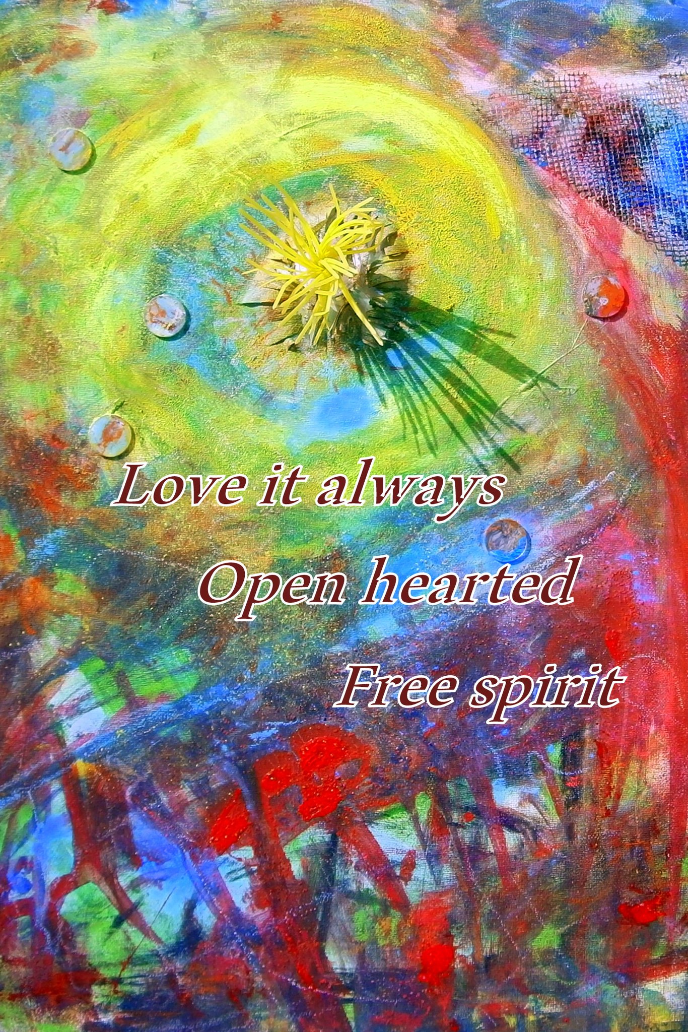Love it always Open hearted Free spirit - Cosmic Art Card depicting emotional essence