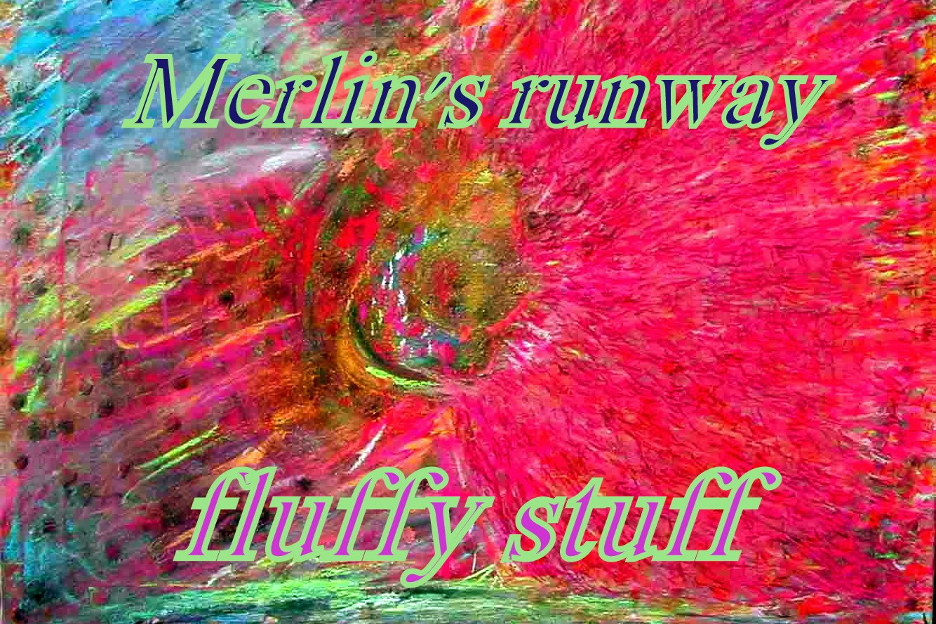 Merlins runway fluffy stuff - Cosmic Art Card