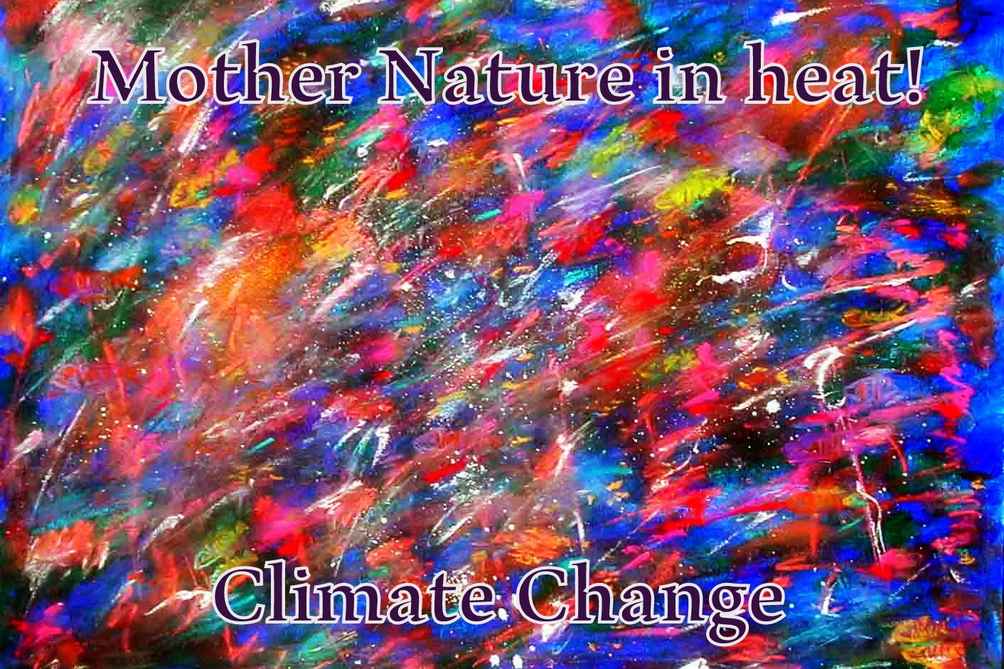 Mother Nature in heat Climate. Change - Cosmic Art Card