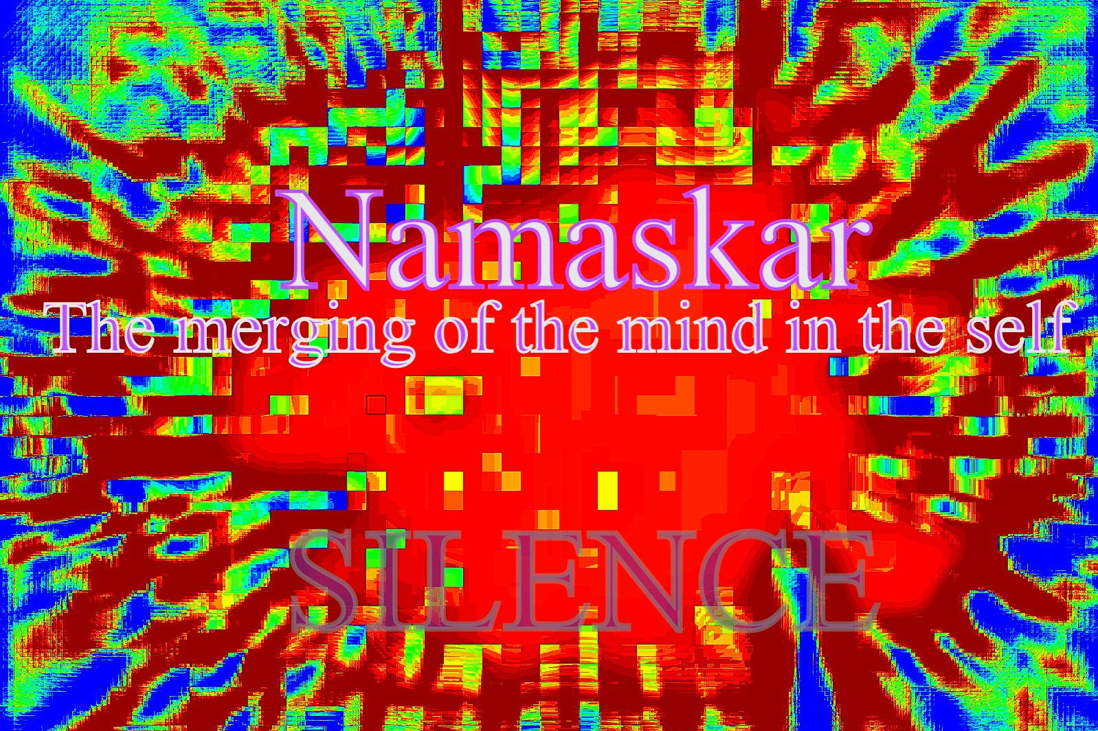 Namaskar The merging of the mind in the self SILENCE - Cosmic Art Card