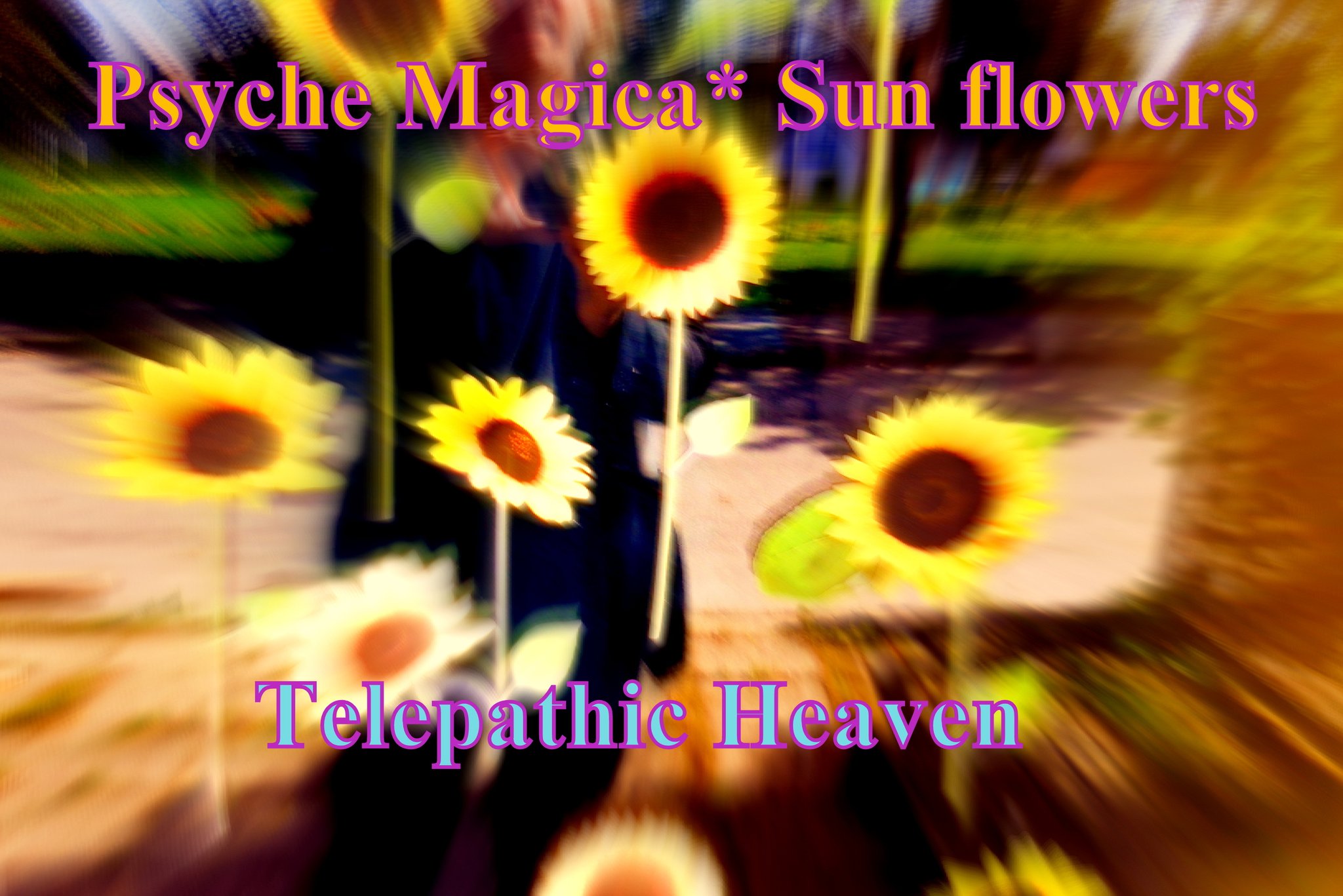 Psyche Magica Sun flowers Telepathic Heaven - Cosmic Art Card with celestial imagery