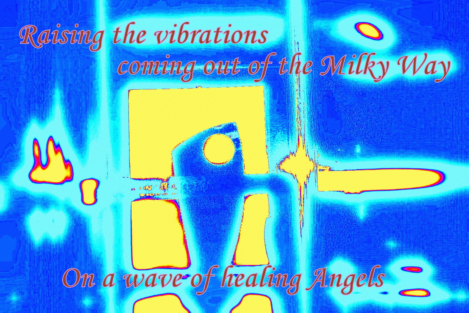 Raising the vibrations coming out of the Milky Way On a wave of healing Angels - Cosmic Art Card