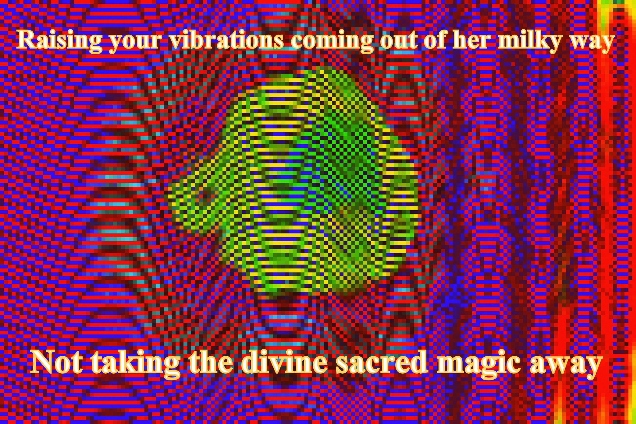 Raising your vibrations coming out of her milky way Not taking the divine sacred magic away - Cosmic Art Card