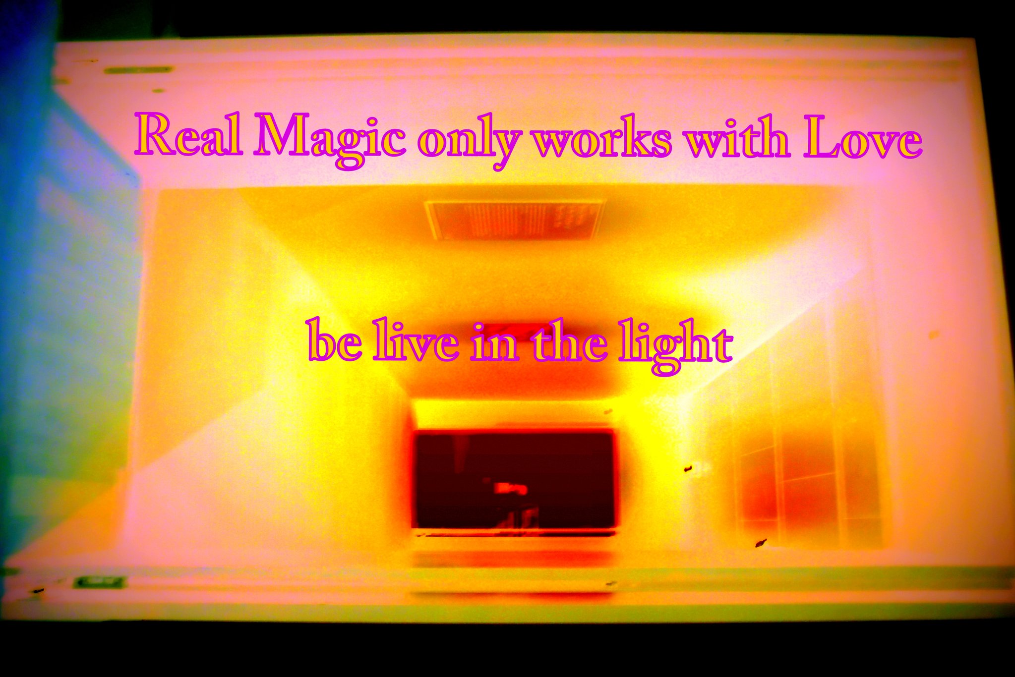 Real Magic only works with Love be live in the light - Cosmic Art Card depicting emotional essence