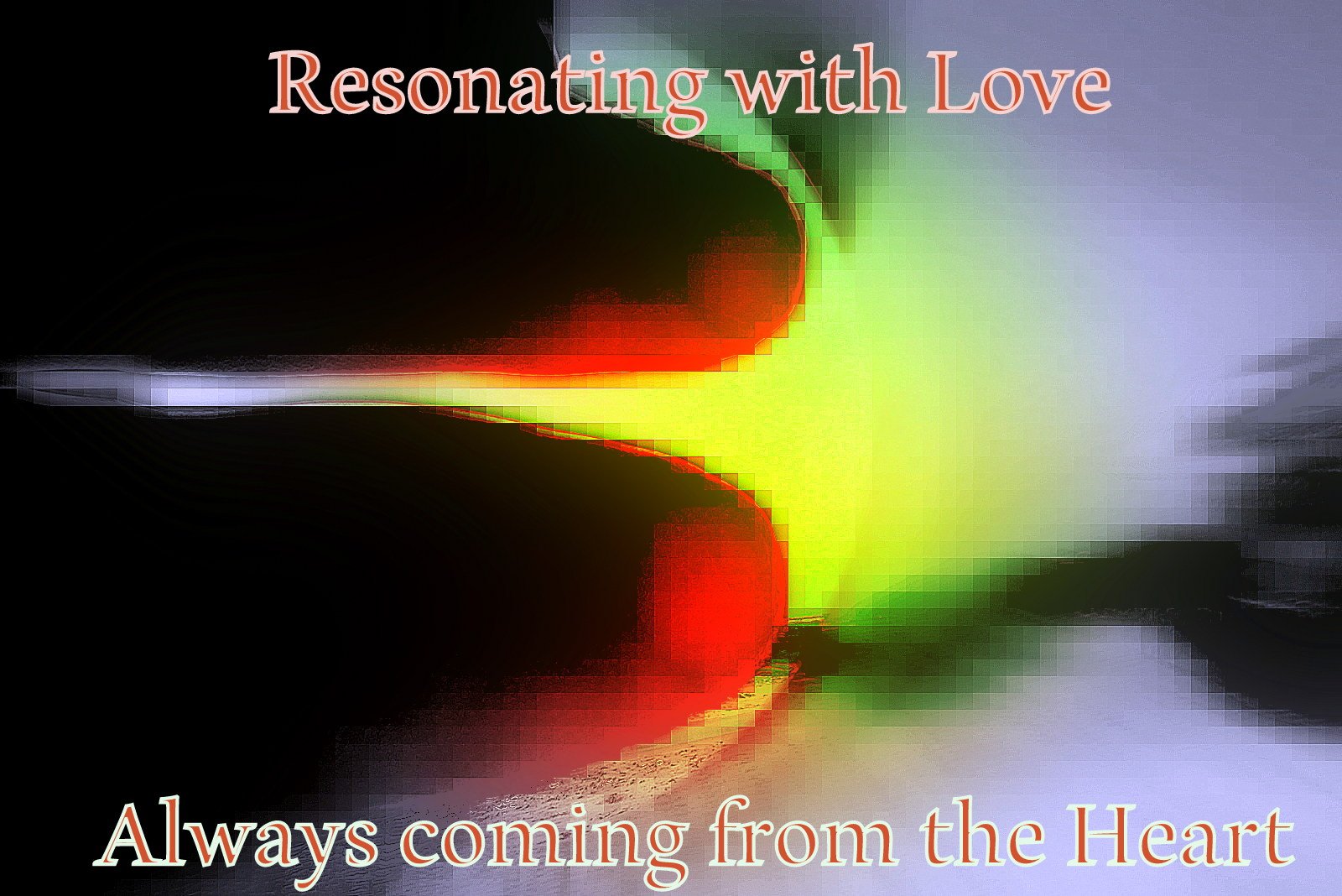 Resonating with Love Always coming from the Heart - Cosmic Art Card depicting emotional essence