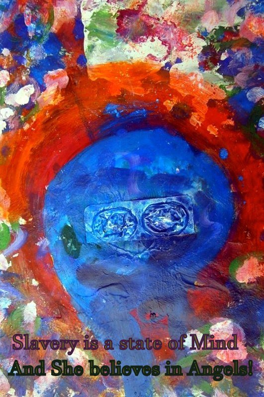 Slavery is a state of Mind And She believes in Angels - Cosmic Art Card