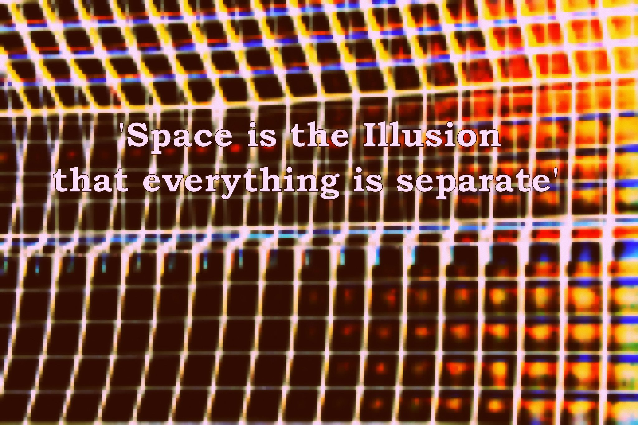 Space is the Illusion that everything is separate - Cosmic Art Card featuring cosmic elements
