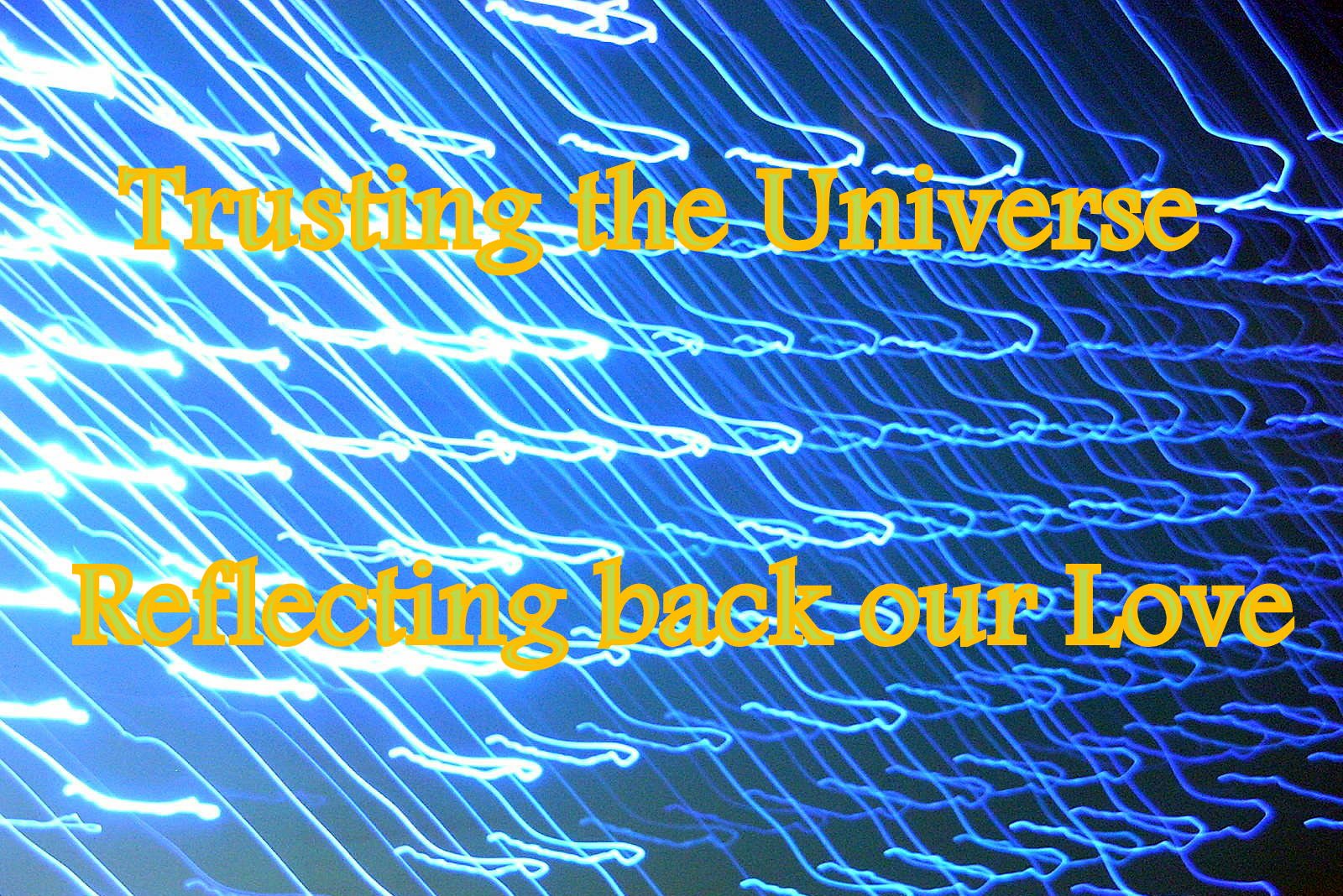 Trusting the Universe Reflecting back our Love - Cosmic Art Card depicting emotional essence