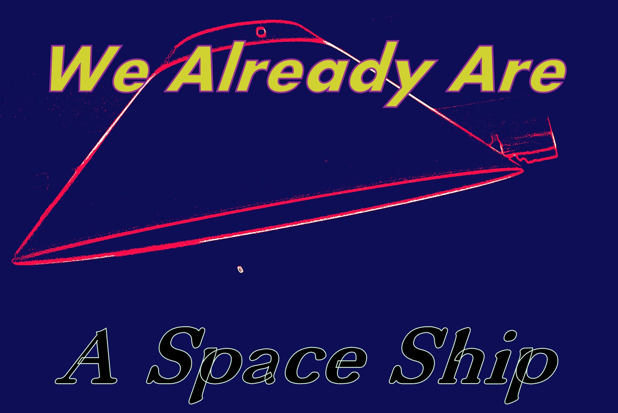 We Already Are A Space Ship - Cosmic Art Card featuring cosmic elements