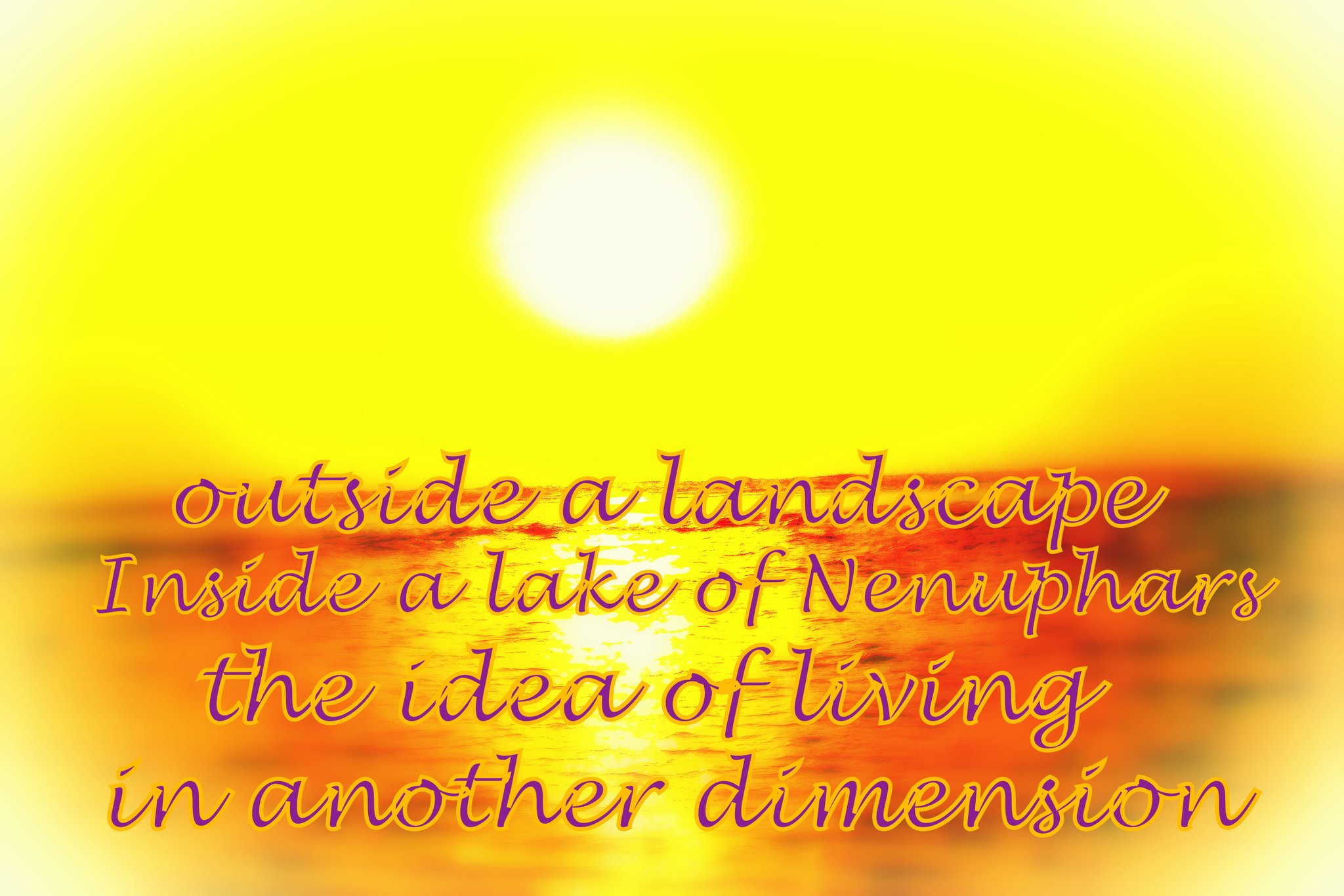 outside a landscape Inside a lake of Nenuphars the idea of living in another dimension - Cosmic Art Card